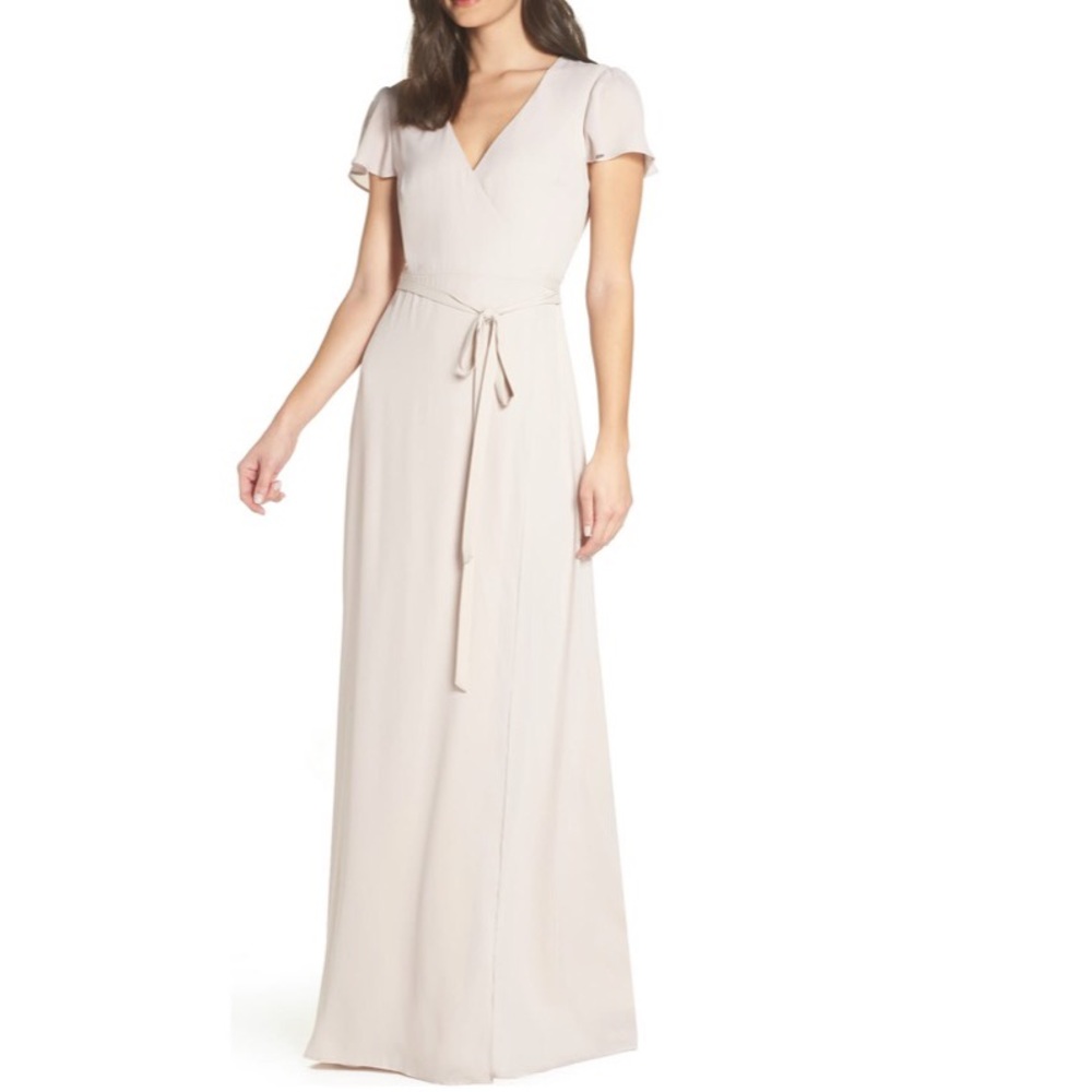 Show me your mumu flutter sleeve wrap dress